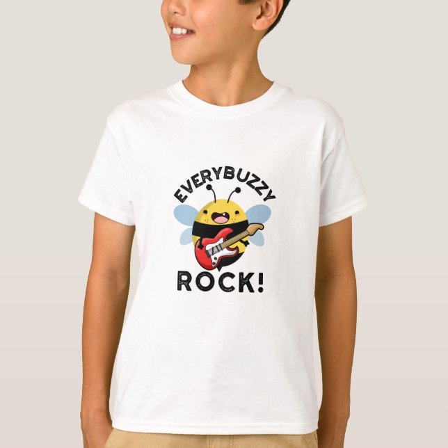 Camiseta Cada Buzzy Rock Música Engraçada Bebe Pun (Frente)