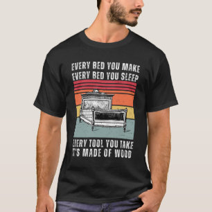 Camiseta Cada Cama é feita de madeira engraçada