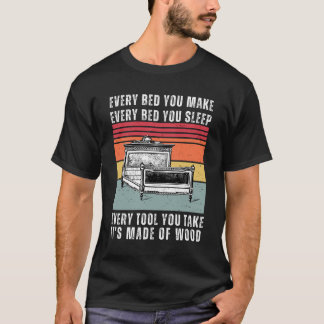 Camiseta Cada Cama é feita de madeira engraçada
