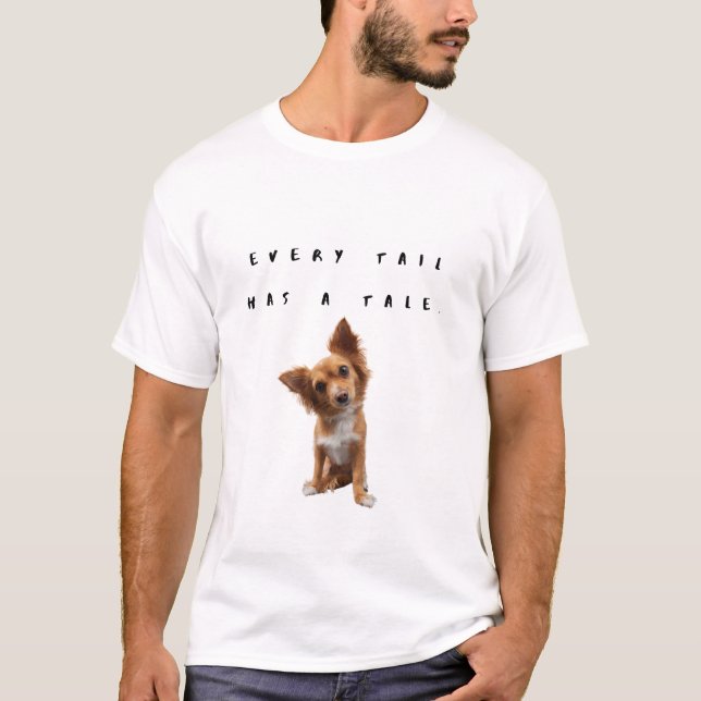 Camiseta Cada cauda tem uma história. (Frente)