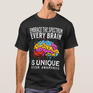 Camiseta Cada Cérebro É Um Único Autismo Aconselhamento Par
