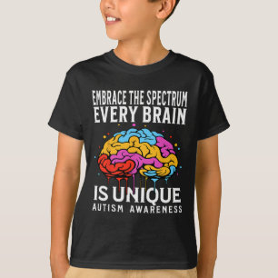 Camiseta Cada Cérebro É Um Único Autismo Aconselhamento Par