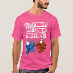 Camiseta Cada Coelhinha Era Kung Fu Lutando Engraçado Kung 