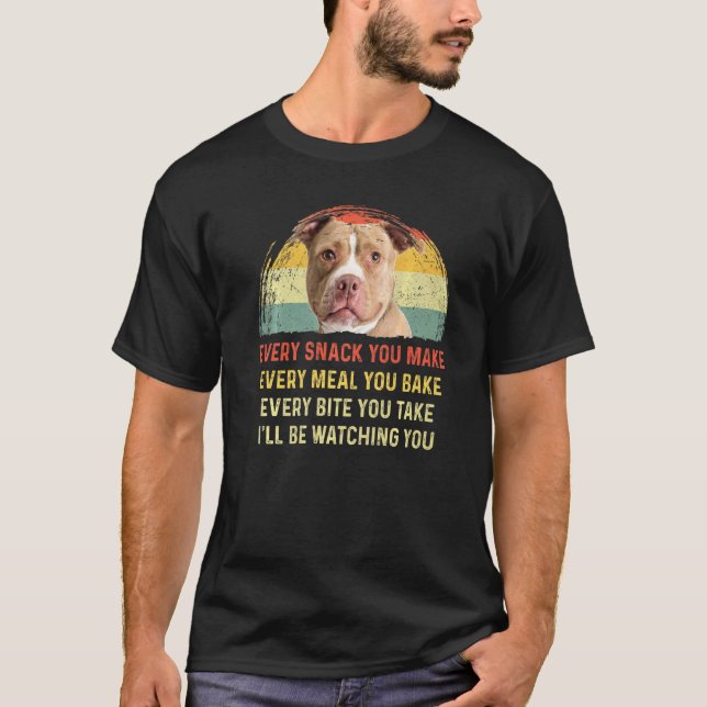 Camiseta Cada Lanche Que Você Faz Pitbull Mãe de Cachorro P (Frente)