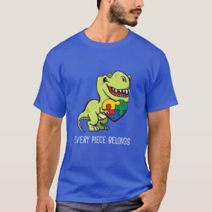 Camiseta Cada Peça Pertence A Rex Dinossaur Autism Quebra-