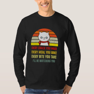 Camiseta Cada Pica Que Você Faz Gato Mamãe Estará Te Observ