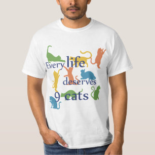 Camiseta Cada vida merece citações Misturadas-Acima