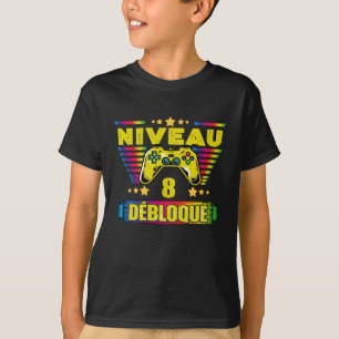 Camiseta Cadeau 8 ans Anniversaire Gamer Niveau 8 Débloqu