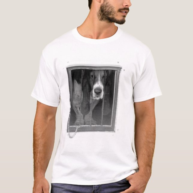 Camiseta cadeia do cão de basset (Frente)