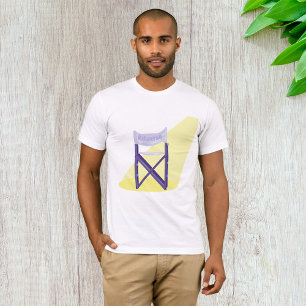 Camiseta Cadeira de Diretor de Cinema Roxa com Holofote