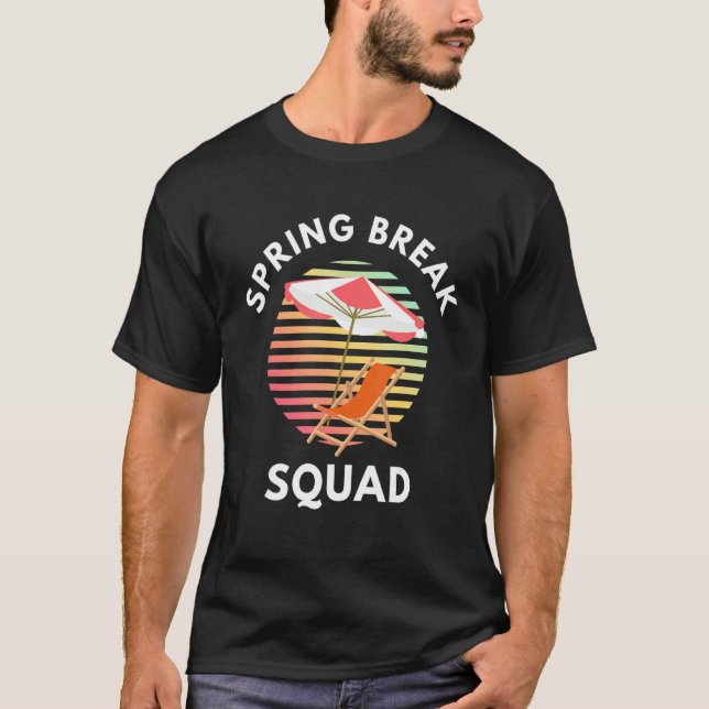 Camiseta Cadeira De Praia E Guarda-Chuva Da Família Spring  (Frente)