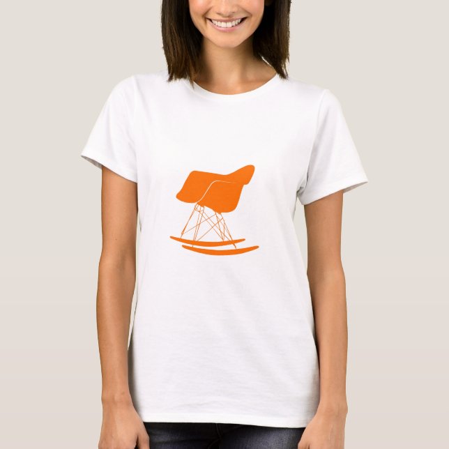 Camiseta Cadeira do balancim de Eames na laranja (Frente)