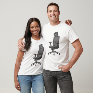 Camiseta Cadeira Minimalista Ergonômica para Jogos e Escrit