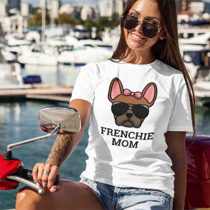 Camiseta Cadela Bulldog Francês Fêmea Fawn Vermelha Mãe de