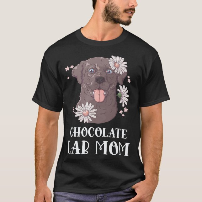 Camiseta Cadela Labrador Retriever Chocolate Lab Mãe (Frente)