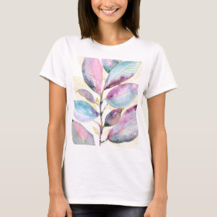 Camiseta Caderno Espiral de Folhas Botânicas em Aquarela Pa