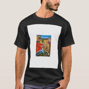 Camiseta Cadillac Antigo no Deserto com um Cara Grande