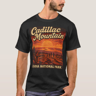 Camiseta Cadillac Mountain Nascer do Sol Maine Acadia Nacio