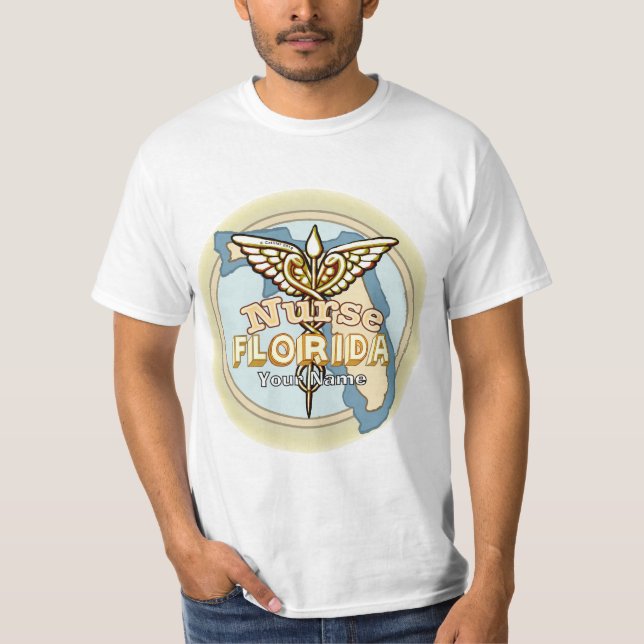 Camiseta Caduceu de Enfermeira da Flórida (Frente)