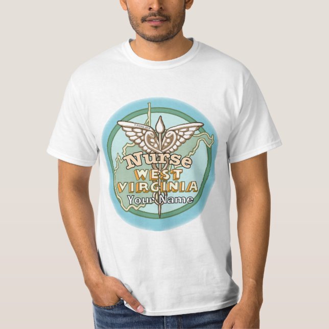 Camiseta Caduceu de Enfermeira da Virgínia Ocidental (Frente)
