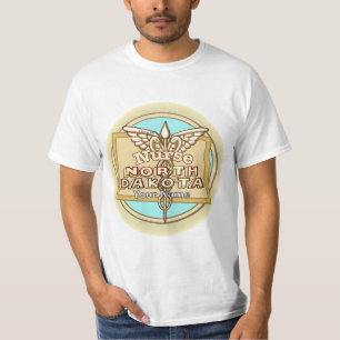 Camiseta Caduceu de Enfermeira de Dakota do Norte