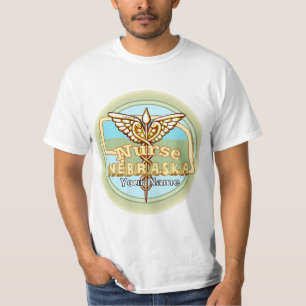 Camiseta Caduceu de Enfermeira de Nebraska