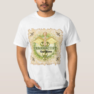 Camiseta Caduceu de Farmacêutico Dourado