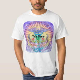 Camiseta Caduceu floral Enfermeira RN