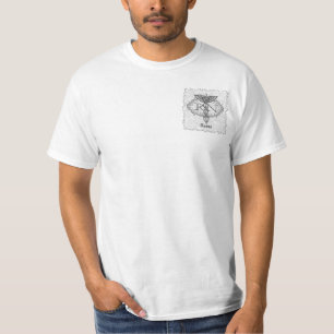 Camiseta Caduceu Prateado Oval Enfermeira(o) de Registro