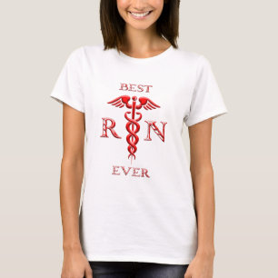 Camiseta Caduceus Melhor Já Registrou Enfermeira Vermelha e