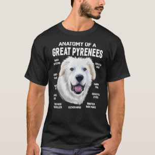 Camiseta Cães 365 Anatomia dos Pirenéus Excelentes Cão E