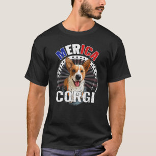Camiseta Cães 365 Merica Corgi Cachorro Bandeira Americana