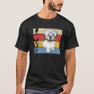 Camiseta Cães 365 Retro Love Miniature Schnauzer Dog Vinta