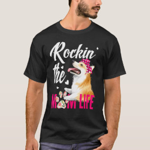 Camiseta Cães 365 Rockin A Vida de Mãe Corgi Cachorro