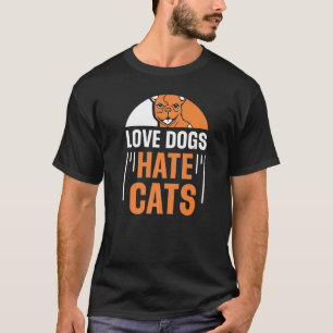 Camiseta Cães Adoram Gatos Odeiam Cães Cachorros Cachorros
