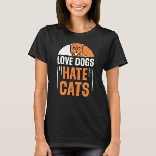 Camiseta Cães Adoram Gatos Odeiam Cães Cachorros Cachorros