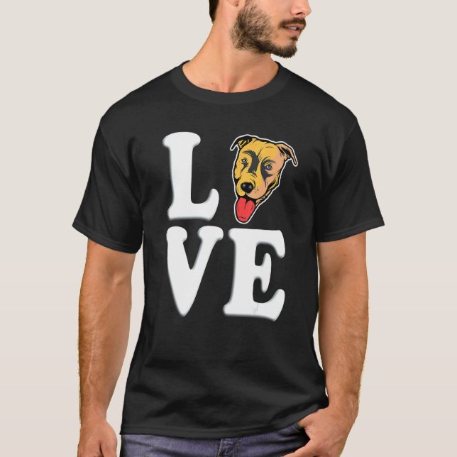 Camiseta Cães Amam Pitbull Para Homens e Mulheres (Frente)