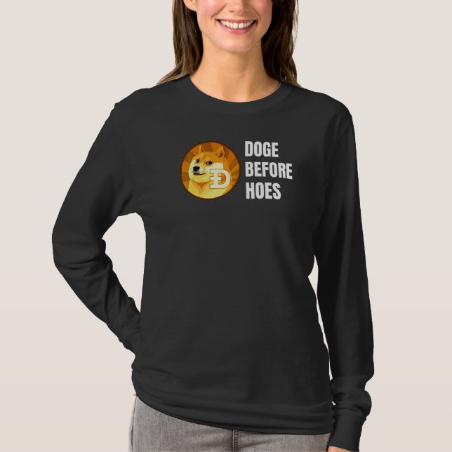 Camiseta Cães Antes Da Criptografia De Dogecoína Por Cripto (Frente)