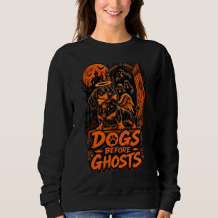 Camiseta Cães Antes dos Fantasmas Dachshund Halloween Guard