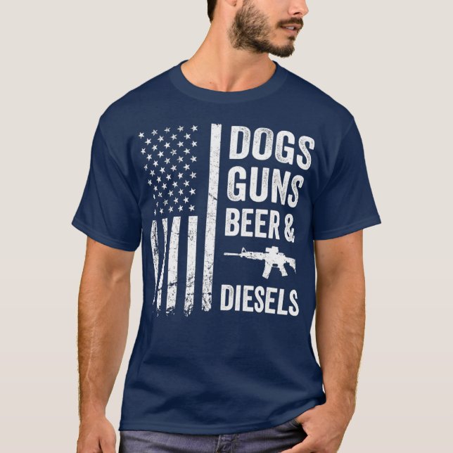Camiseta CÃES ARMAS DE CERVEJA DIESELS Mecânicos (Frente)