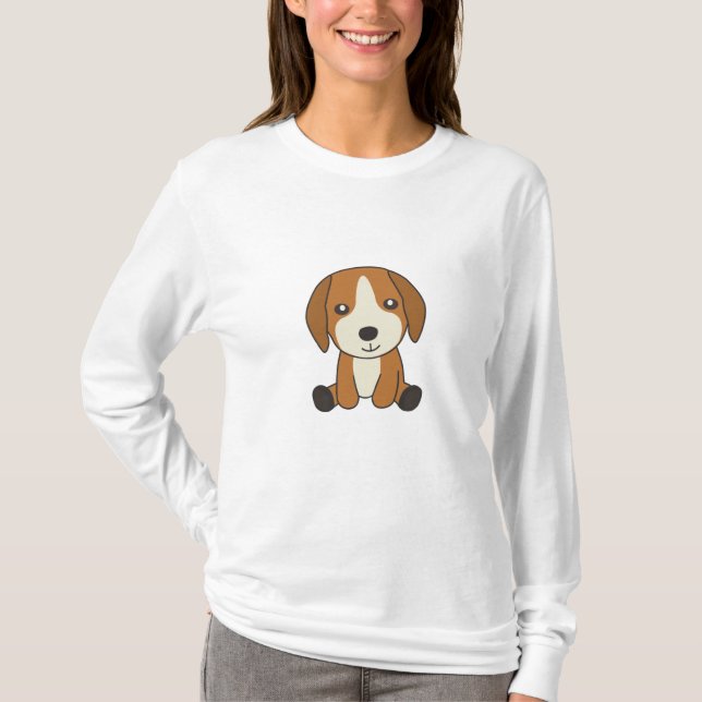 Camiseta Cães Beagle Cachorros Cachorros Para Crianças (Frente)