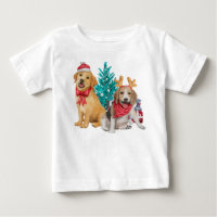 Cães bonitos desejando Feliz Natal