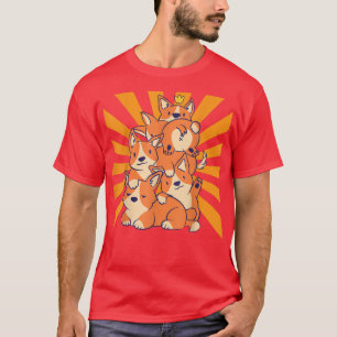 Camiseta Cães Bons Empilhados Corgi