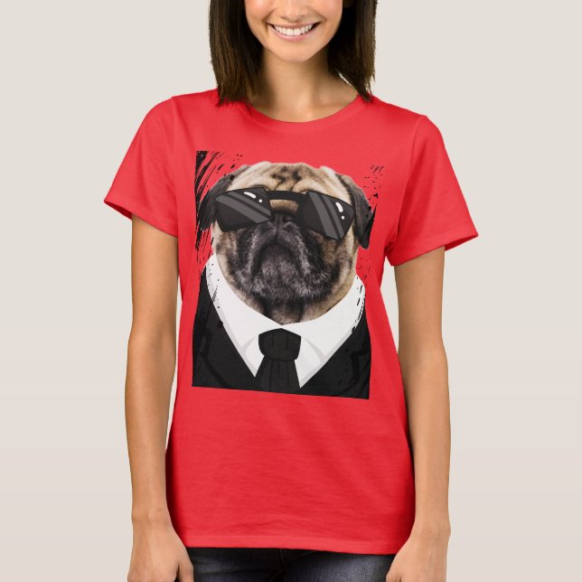 Camiseta Cães Bons Pugnam em Preto (Frente)
