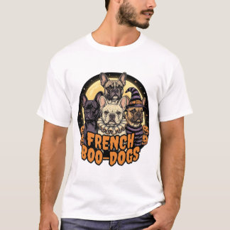 Camiseta Cães Boo Franceses Desenho de Bulldog Francês de H