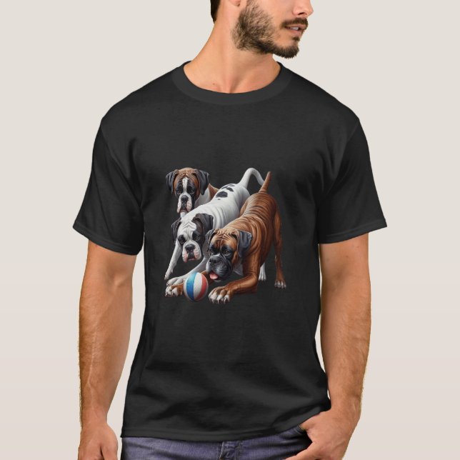 Camiseta Cães Boxer em Jogo (Frente)