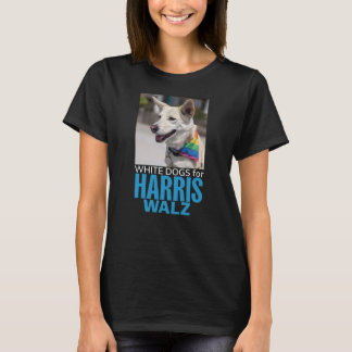 Camiseta Cães Brancos para Harris Walz