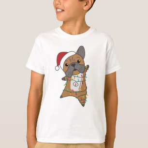 Camiseta Cães-Bulldog Feliz Natal Animais de inverno