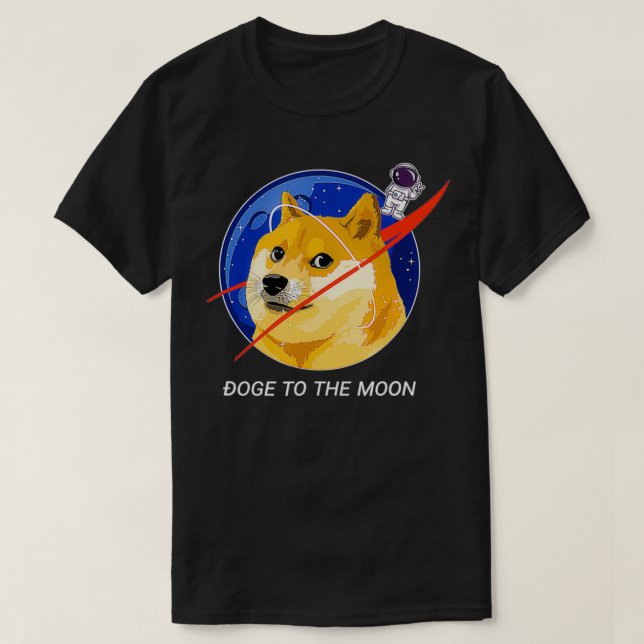 Camiseta Cães Canina para o Memória Crypto HODL da Lua (Frente do Design)