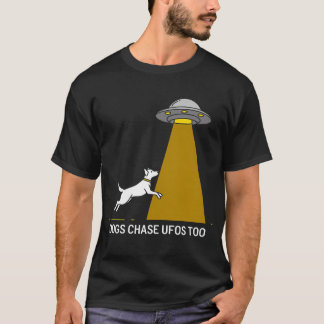 Camiseta Cães Chase OVNIs Também - Alienígena Engraçada E S